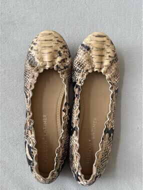 Gibson Latimer Snakeskin Lambskin Flats Womens 7M Slip On Ballet Shoes